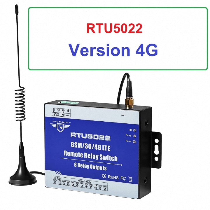 Bộ điều khiển từ xa RTU5022 qua sim điện thoại 8 kênh phiên bản 4G